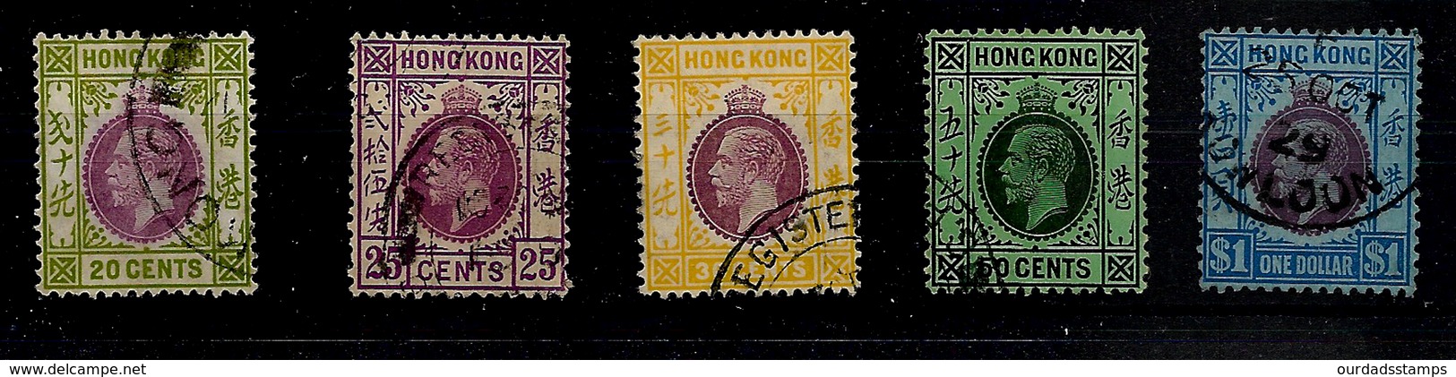 Hong Kong 1921 KGV Mult Script, Selection To $1 Used (6652) - Used Stamps