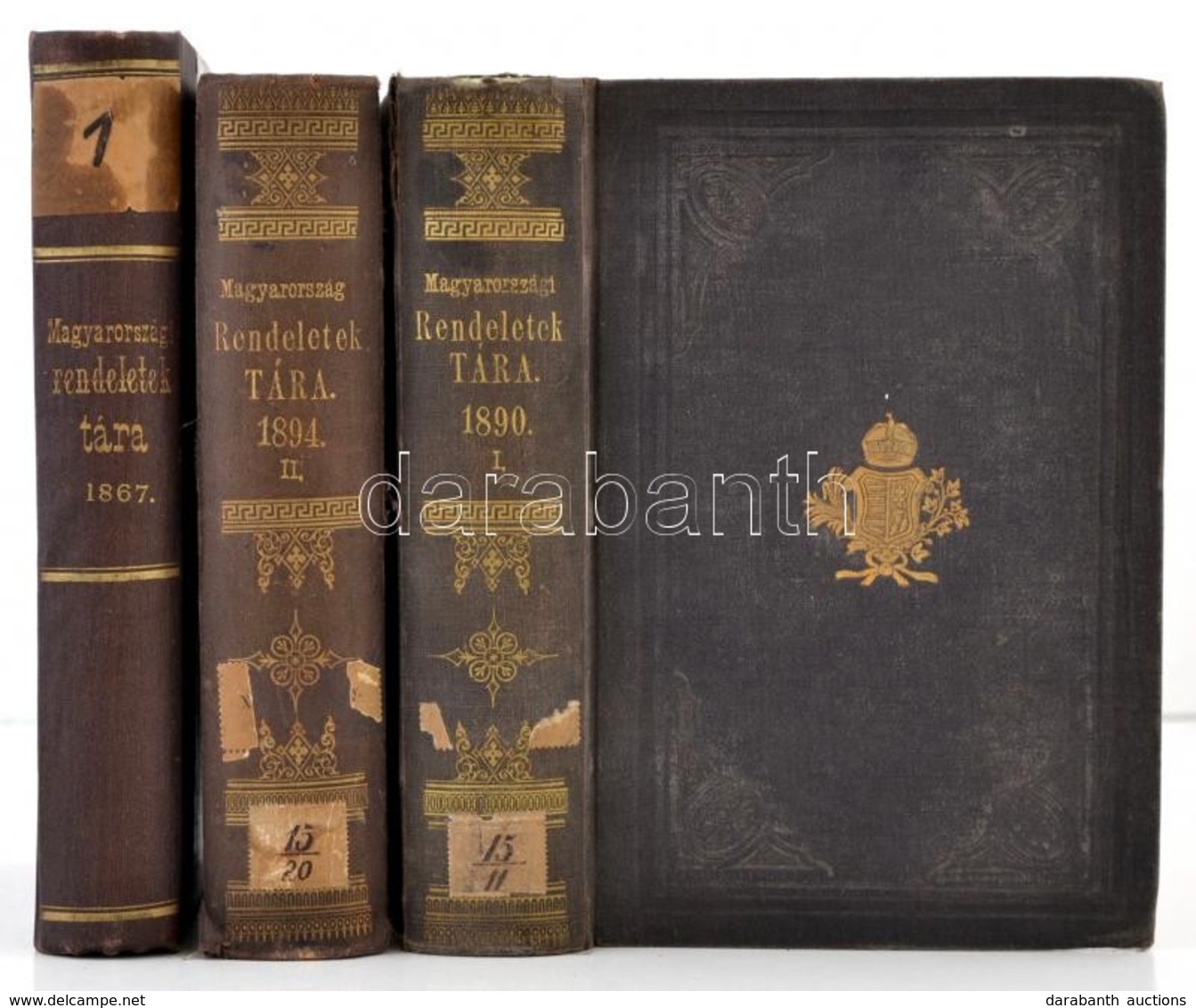 Magyarországi Rendeletek Tára. I. évf. 1867. (3. Kiadás.), XXI. évf. 1890. I. Kötet., XXVIII. évf. 1894. II. Kötet. Bp., - Ohne Zuordnung