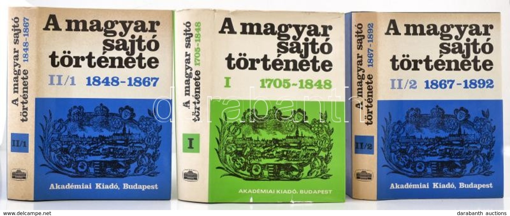 A Magyar Sajtó Története I-II.(II./1-II./2) 1705-1892. Három Kötet, Komplett! F?szerkeszt?: Szabolcsi Miklós. Bp., 1979, - Ohne Zuordnung