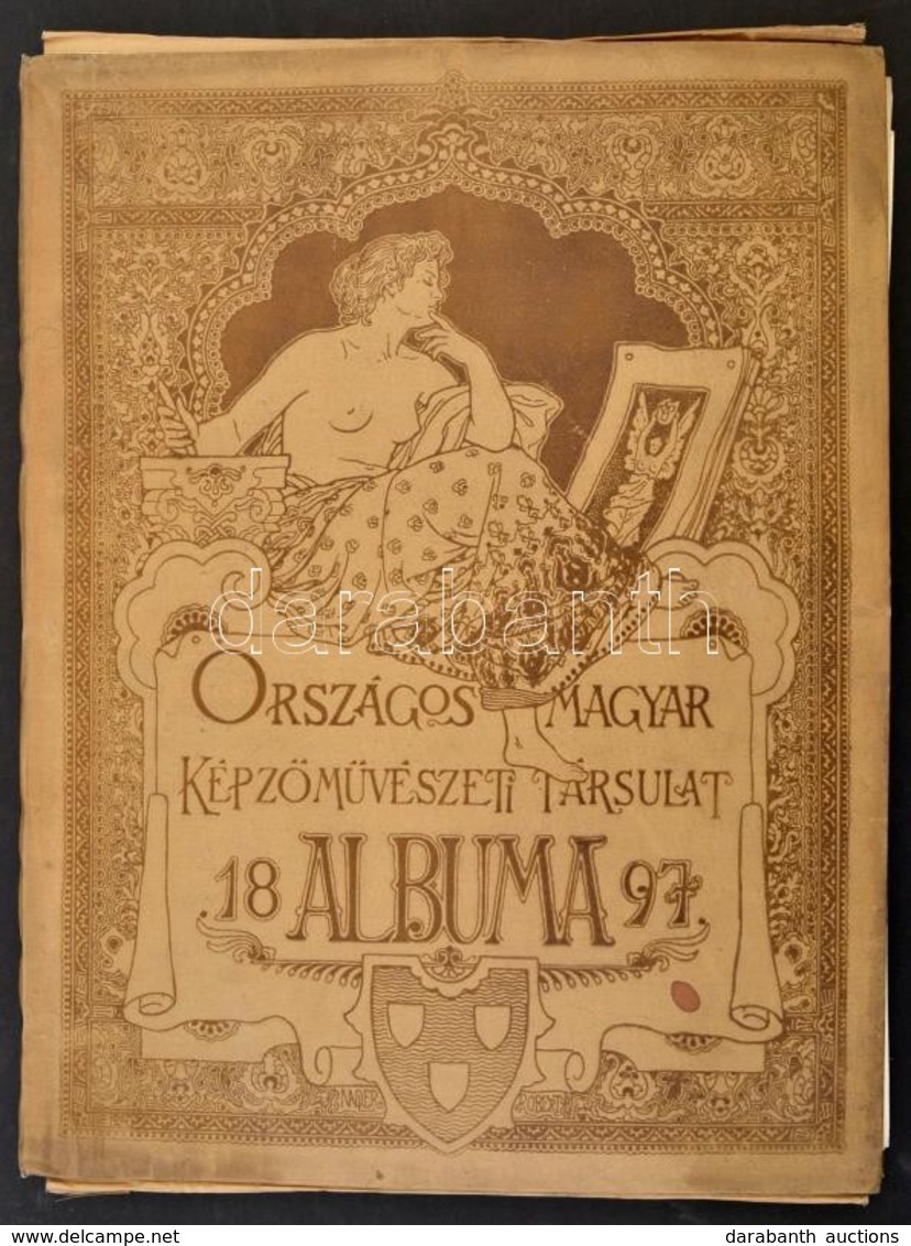 1897 Országos Magyar Képz?m?vészeti Társulat Albuma 1897, Benne 14 Nyomattal, Rossz állapotban, Kopott, Foltos, Hullámos - Sin Clasificación