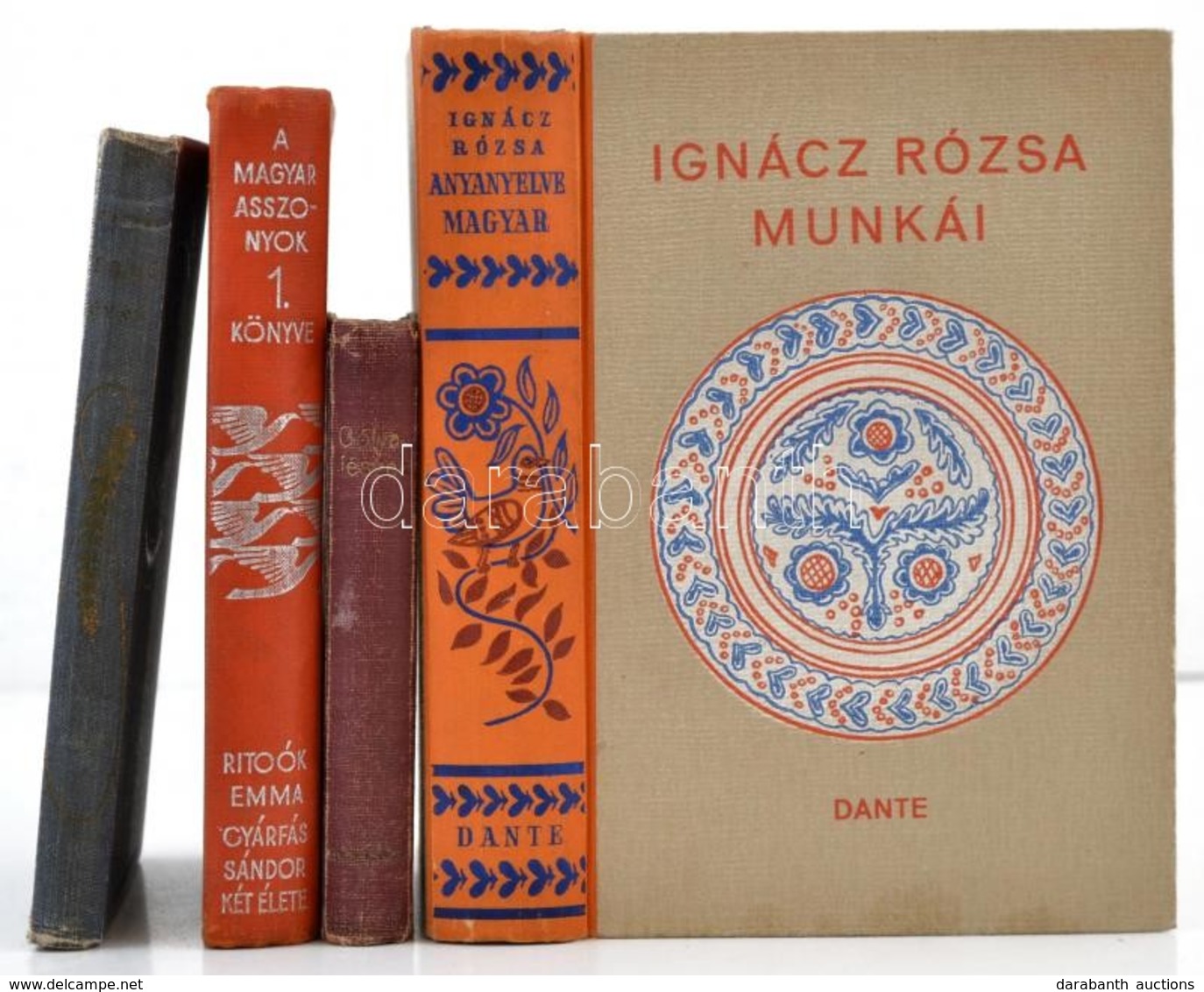 Vegyes Könyvtétel, 4 Db: 

Ignácz Rózsa: Anyanyelve Magyar... Bp.,1943, Dante. Kiadói Illusztrált Félvászon-kötés, Kissé - Sin Clasificación