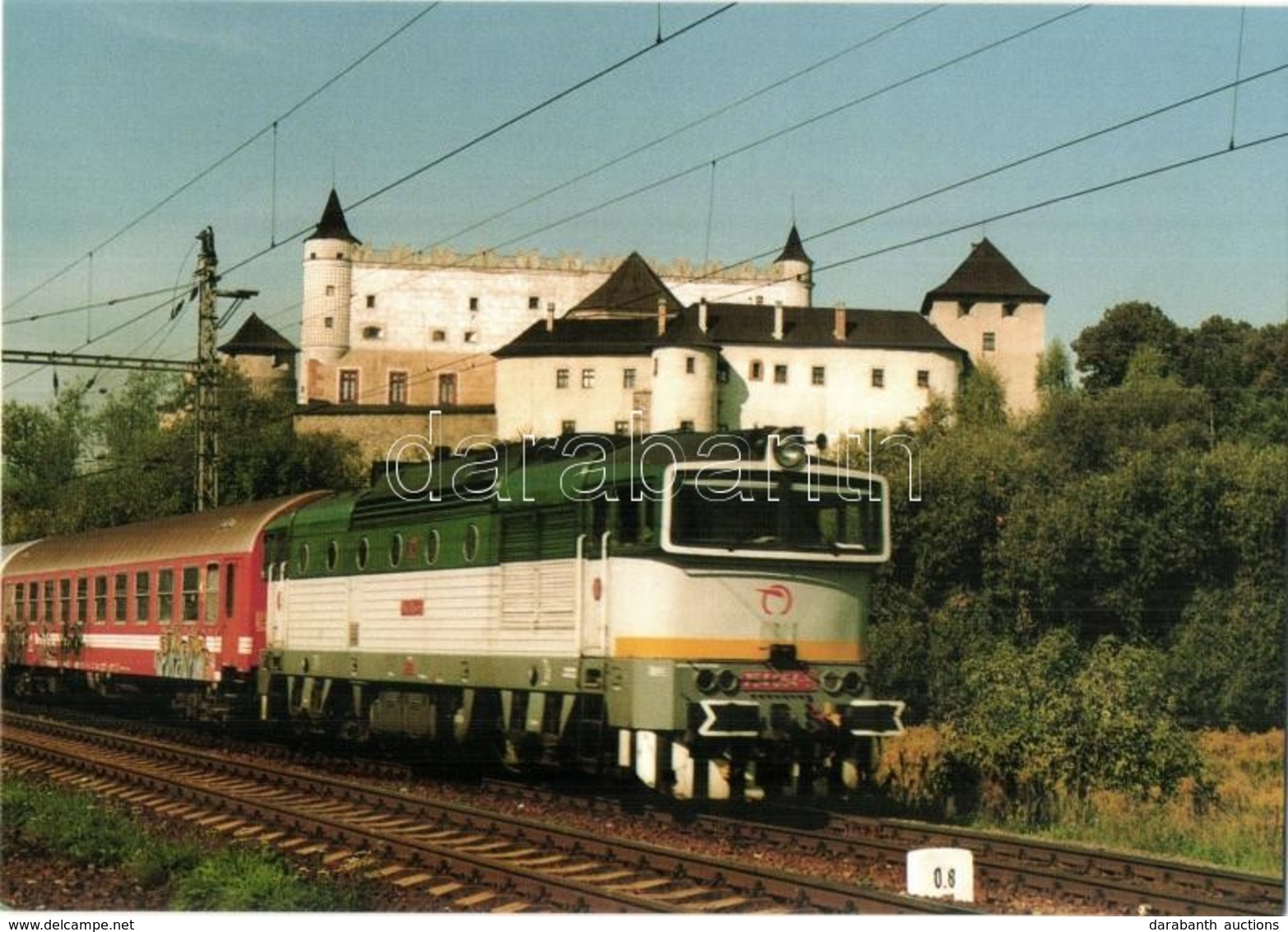 ** 23 Db Modern Megíratlan Mozdony Motívumlap; Villamosmozdony, Motorvonat, Tehervonat / 23 Modern Unused Train, Locomot - Unclassified