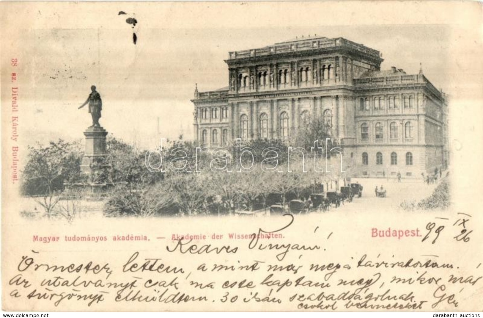 T2/T3 1899 Budapest V. Magyar Tudományos Akadémia, Divald Károly  38. (EK) - Sin Clasificación