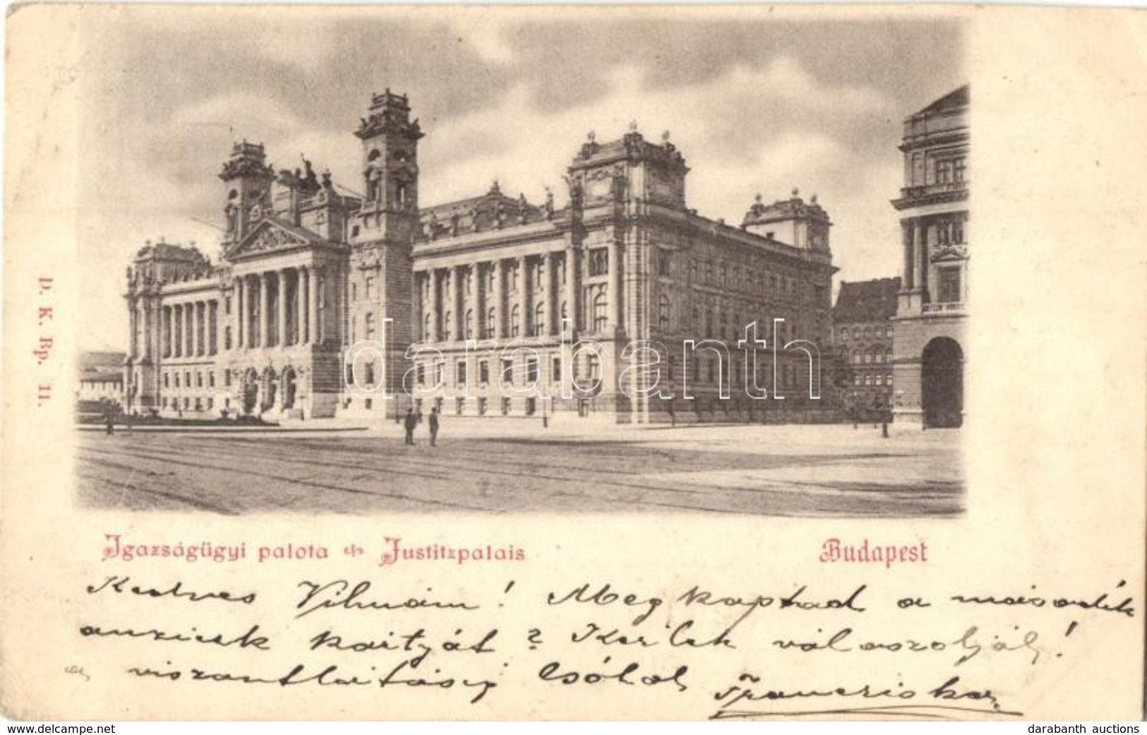 T2/T3 1898 Budapest V. Igazságügyi Palota. Divald Károly 11. Sz. (EK) - Sin Clasificación