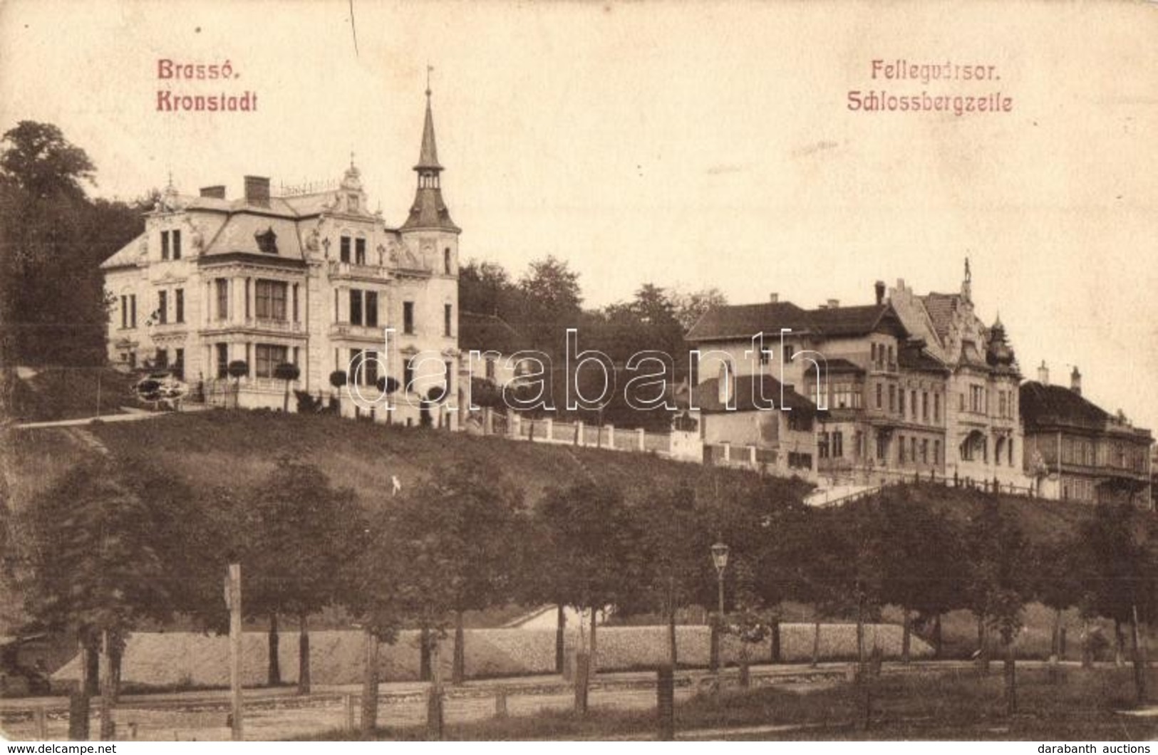 T2 1915 Brassó, Kronstadt, Brasov;  Fellegvársor / Schlossbergzeile / Villa Alley - Ohne Zuordnung