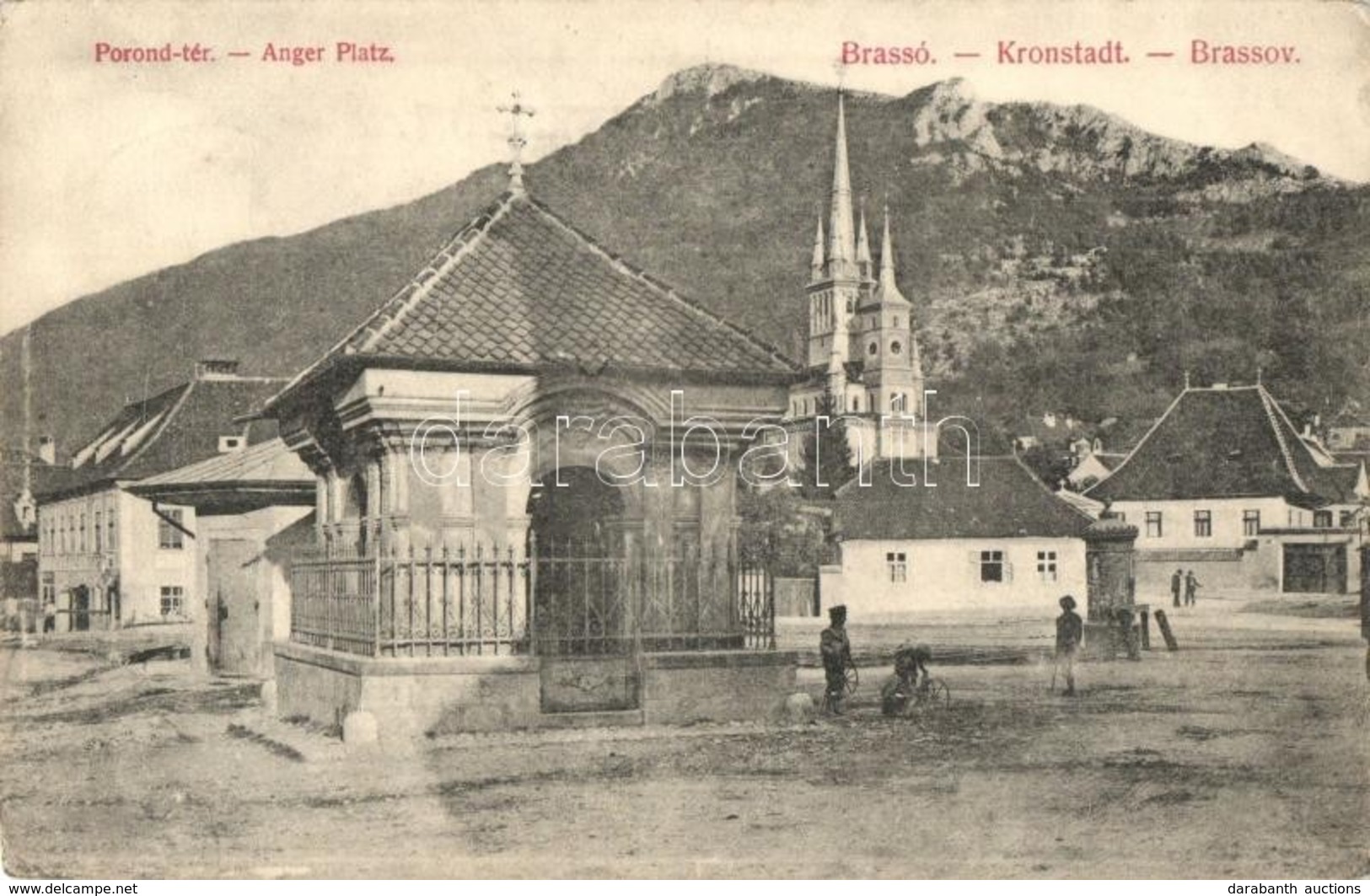 T2 1912 Brassó, Kronstadt, Brasov; Porond Tér, Kápolna / Anger Platz / Square, Chapel - Ohne Zuordnung