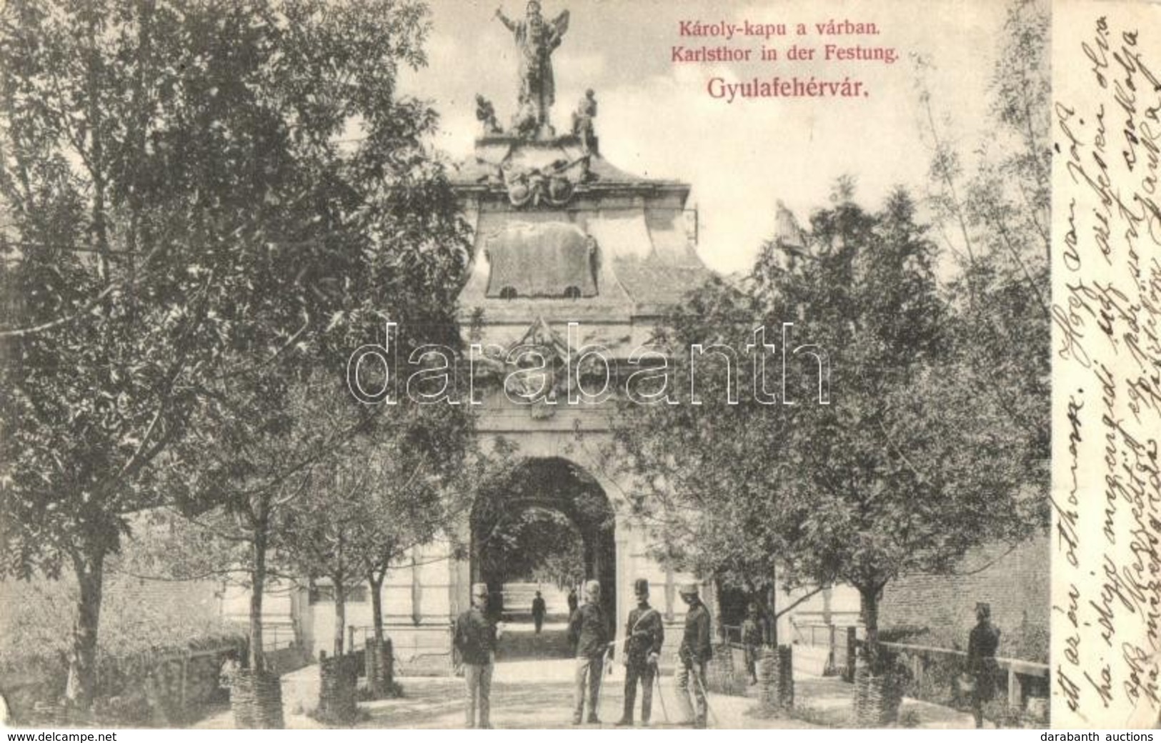 * T2/T3 1908 Gyulafehérvár, Alba Iulia, Karlsburg; Károly Kapu A Várban / Gate In The Castle  (EK) - Ohne Zuordnung
