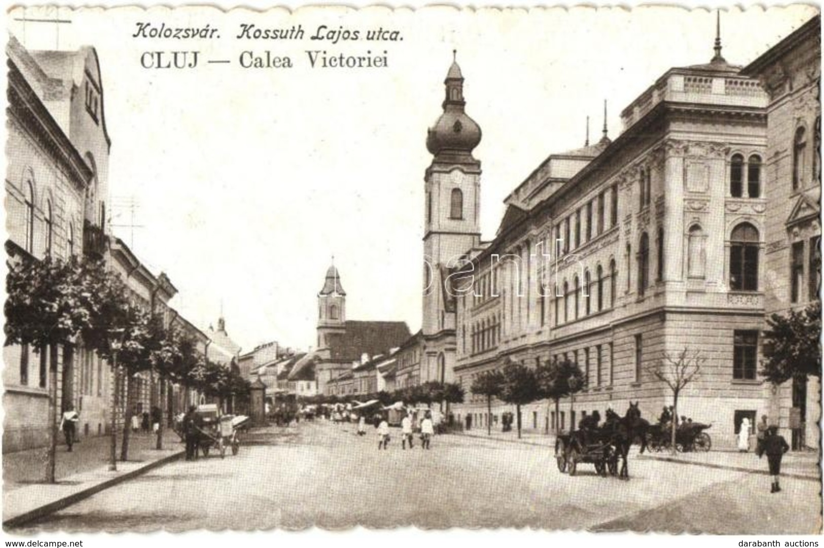 T2/T3 Kolozsvár, Cluj; Kossuth Lajos Utca / Calea Victoriei / Street View  '1940 Kolozsvár Visszatért' So. Stpl  (fl) - Sin Clasificación