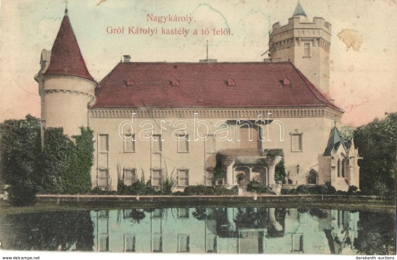 T2/T3 Nagykároly, Carei; Gróf Károlyi Kastély A Tó Fel?l / Castle  (fl) - Ohne Zuordnung