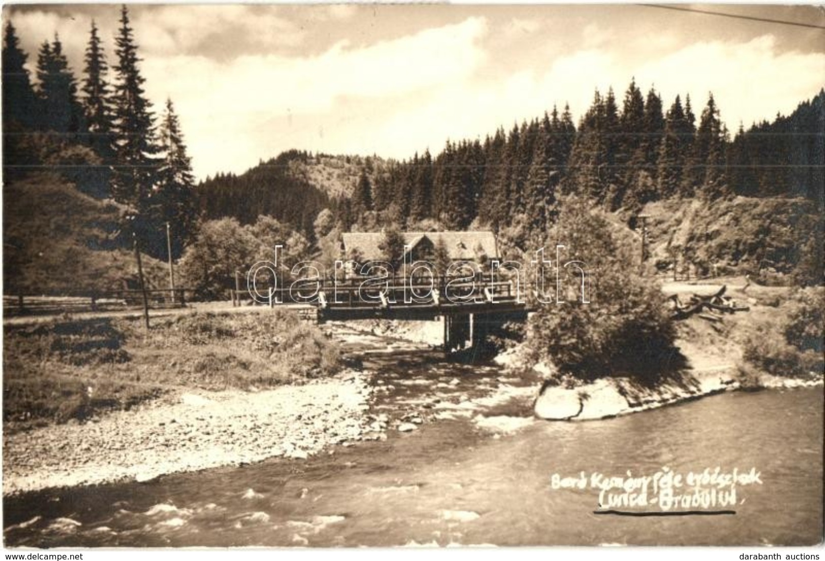 T2 1929 Palotailva, Lunca Bradului; Báró Kemény-féle Erdészlak, Híd / Forester's House, Bridge. Photo - Ohne Zuordnung