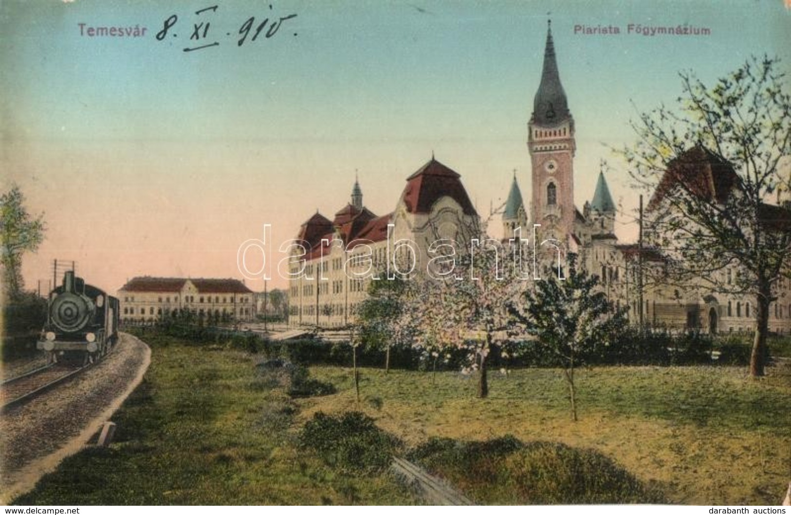 T2 1910 Temesvár, Timisoara; Piarista F?gimnázium, G?zmozdony / Grammar School, Locomotive - Sin Clasificación