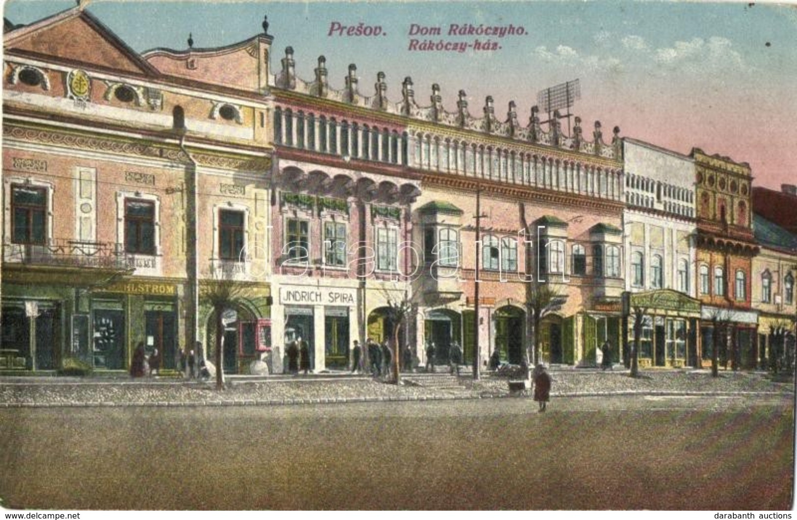 * T2/T3 1909 Eperjes, Presov; Rákóczi Ház, Jndrich Spira üzlete  / Shops (EK) - Sin Clasificación