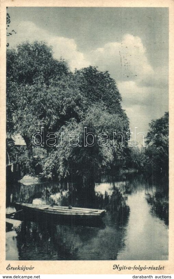 T2 Érsekújvár, Nové Zamky; Nyitra-folyó, Csónak / River With Boat - Sin Clasificación