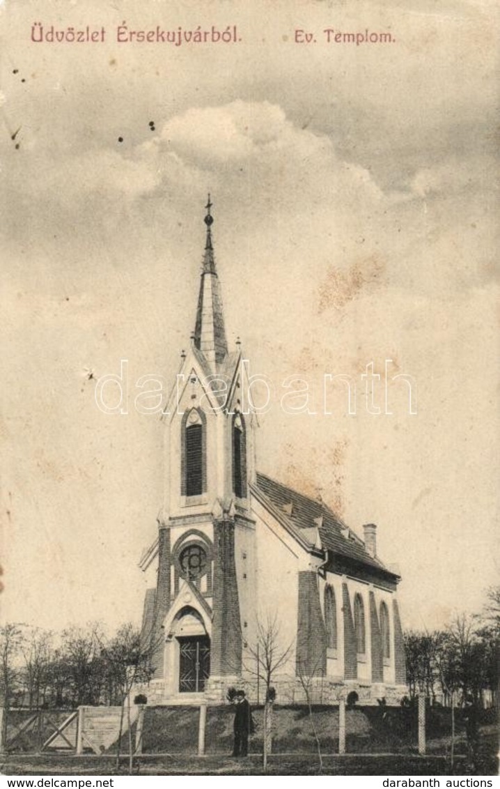 T2/T3 1908 Érsekújvár, Nové Zamky; Evangélikus Templom. Adler József Kiadása / Church  (EK) - Sin Clasificación