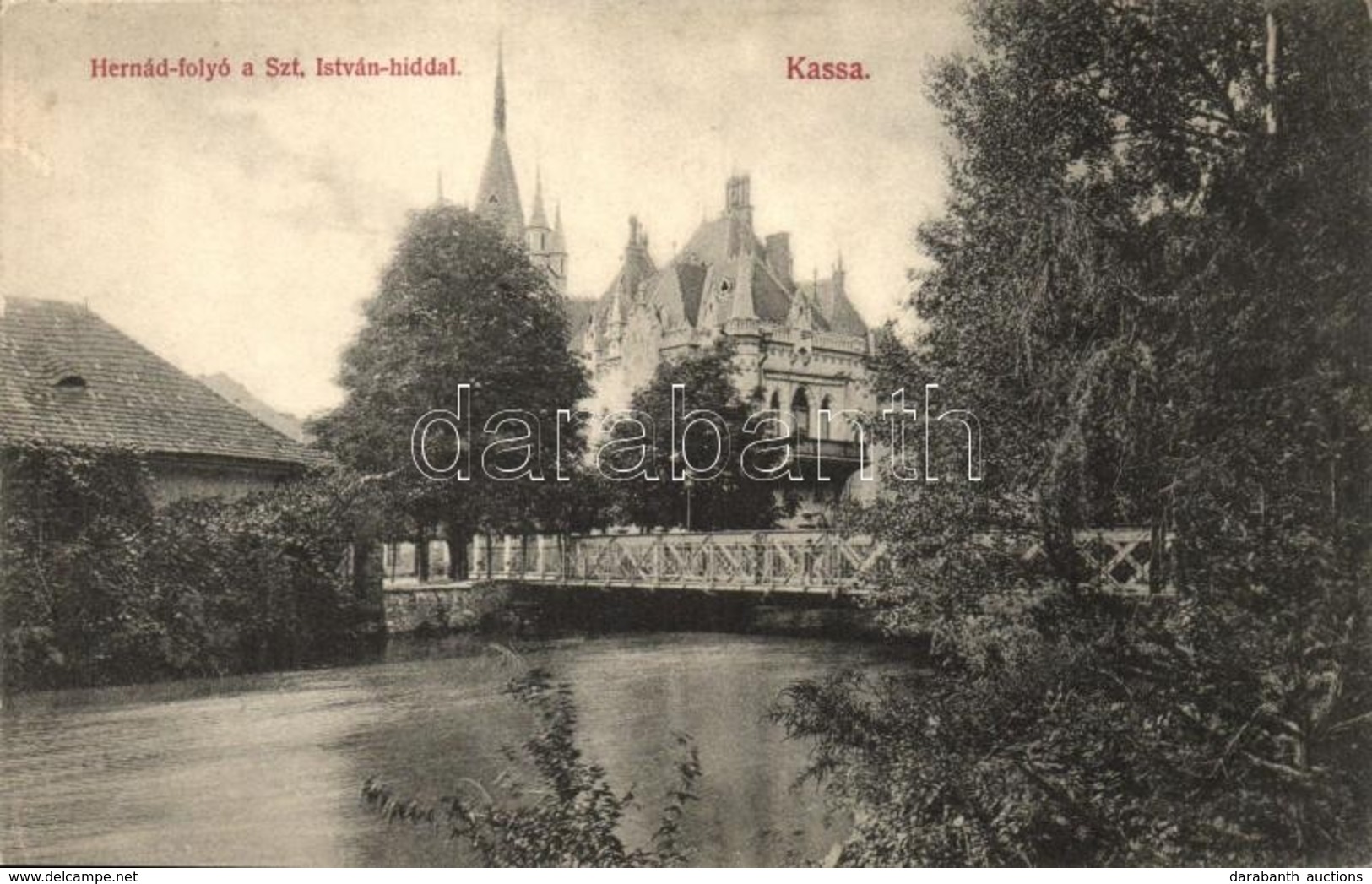 ** T2 Kassa, Kosice;  Hernád Folyó, Szent István Híd; Kiadja Holland Gusztáv / River, Bridge - Sin Clasificación