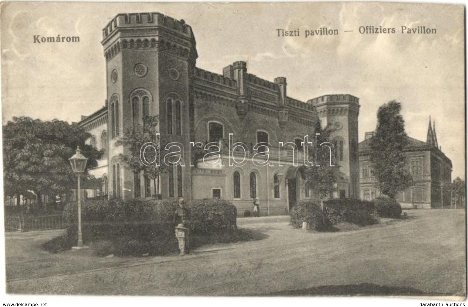 T2/T3 1915 Komárom, Komárnó; Tiszti Pavilon / Officers' Pavilion (ferdén Vágva / Slant Cut) - Sin Clasificación