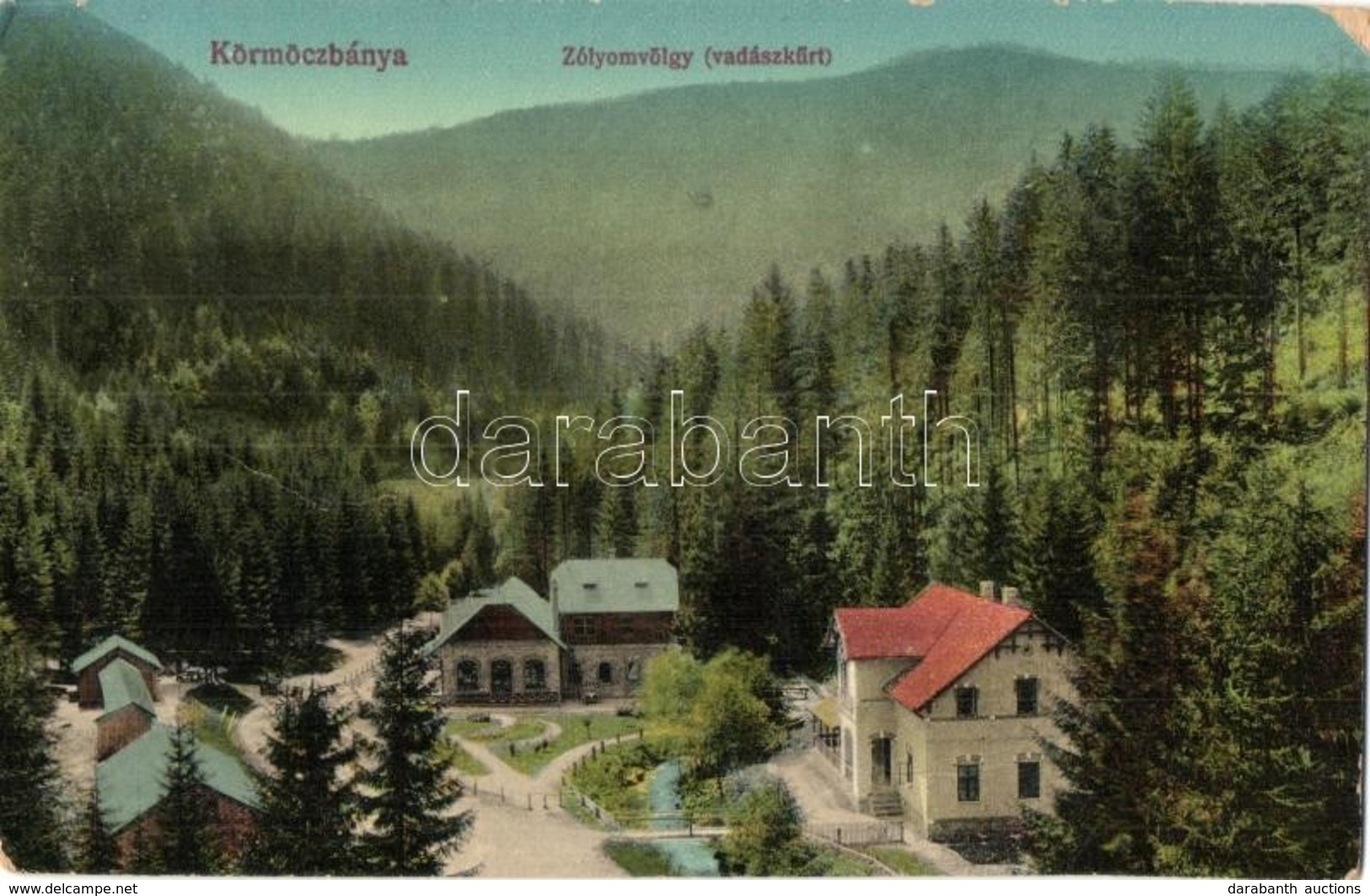 * T2/T3 1913 Körmöcbánya, Kremnitz, Kremnica; Zólyomvölgy, Vadászkürt Szálloda / Zvolen Valley, Hotel (EB - Non Classificati