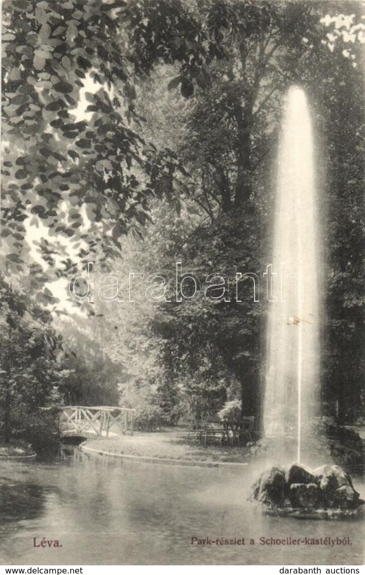 T2 1915 Léva, Levice; Scholler Kastély Park A Szök?kúttal / Castle Park With Fountain - Non Classificati