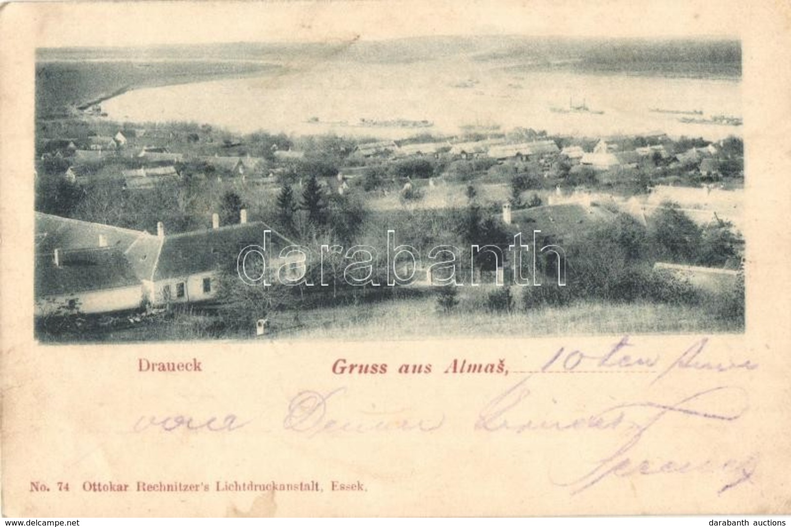 * T2/T3 ~1899 Almás, Apfeldorf, Aljmas (Erd?d, Ardut); Draueck / Duna és Dráva Talalálkozása. Ottokar Rechnitzer No. 74. - Non Classés