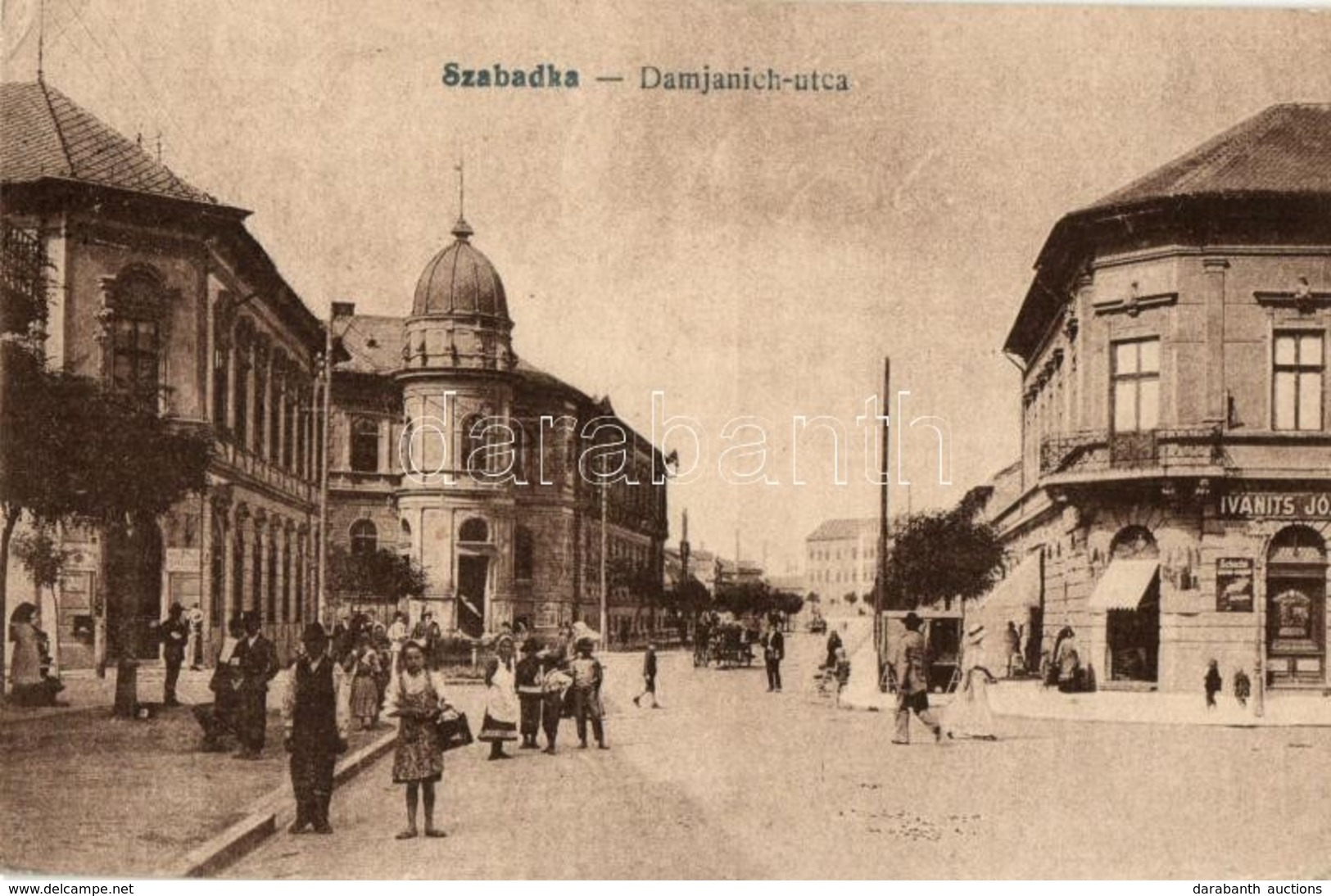 T2/T3 Szabadka, Subotica; Damjanich Utca, Ivanits József üzlete / Street, Shop (EK) - Ohne Zuordnung