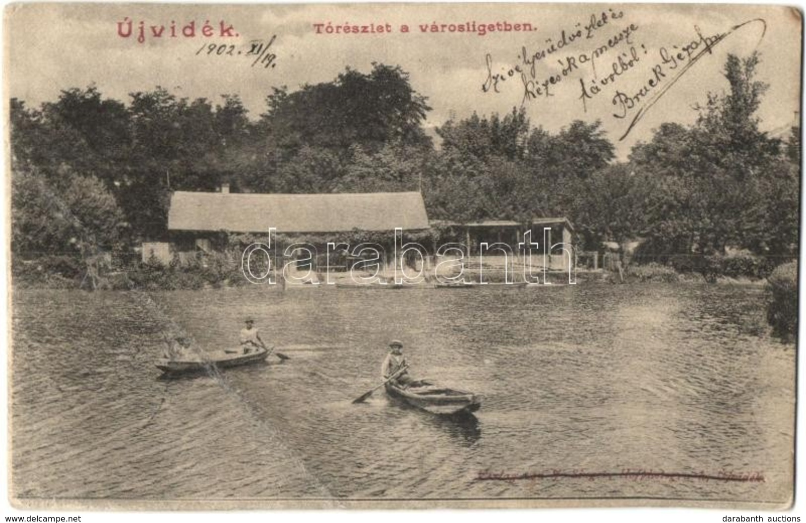T3/T4 Újvidék, Novi Sad; Tó Részlet A Városligetben, Csónakázók / Lake, Park, Rowing Boats (fa) - Sin Clasificación