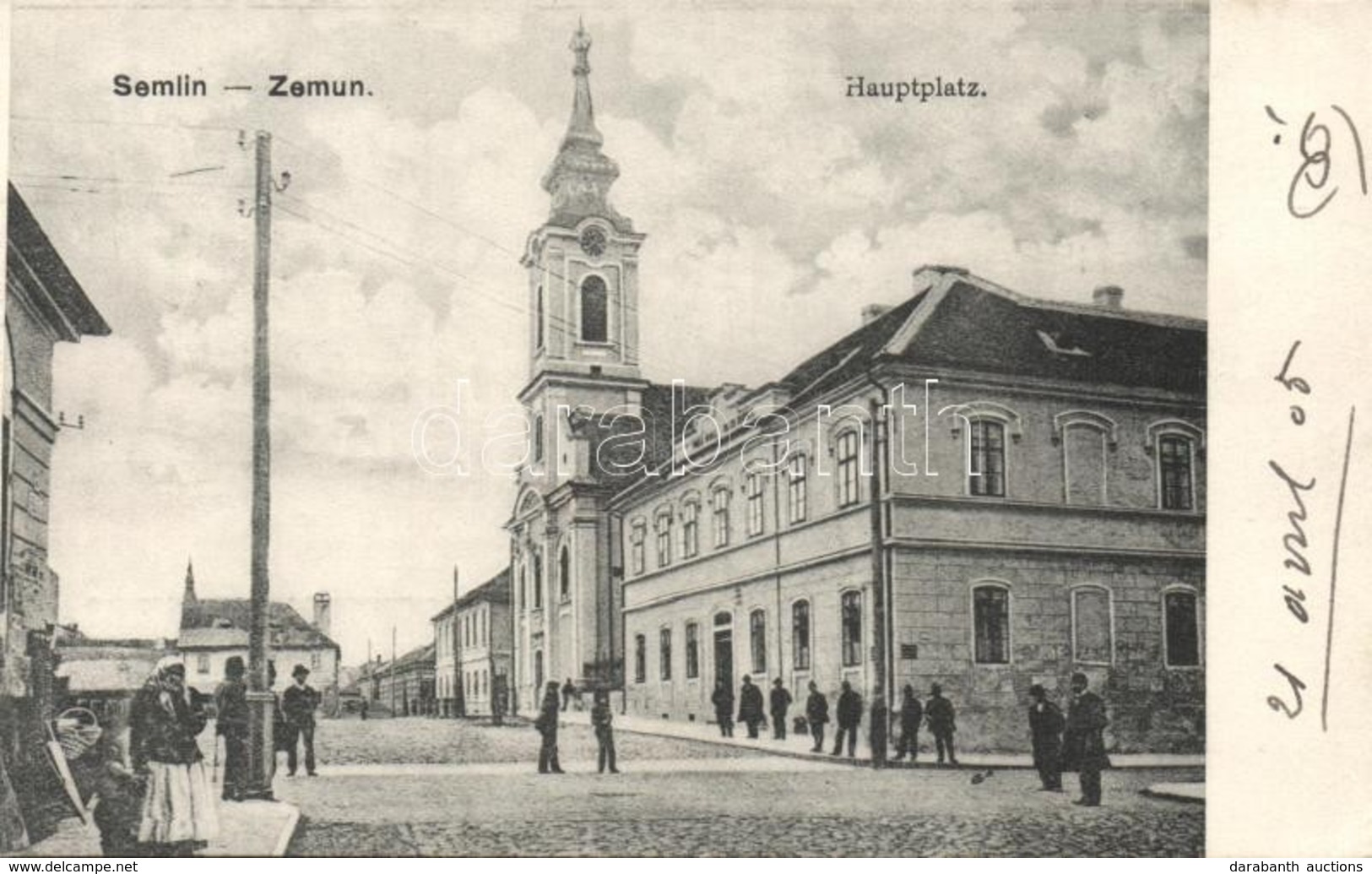 T2/T3 Zimony, Semlin; F? Tér, Templom, A. Stepner Kiadása / Main Square, Church (EK) - Unclassified