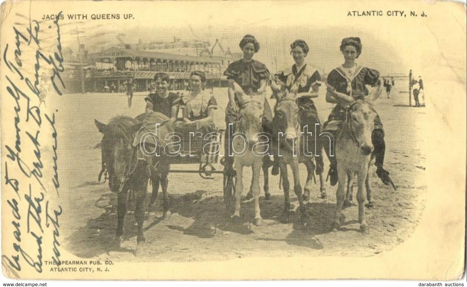 T2/T3 Atlantic City, New Jersey; 'Jacks With Queens Up', Ladies Riding Donkeys On The Shore, Clabby's Bath In The Backgr - Sin Clasificación