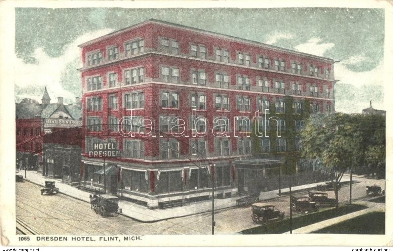 * T2/T3 Flint, Michigan; Hotel Dresden, Flint Printing Co., Automobiles (EK) - Sin Clasificación