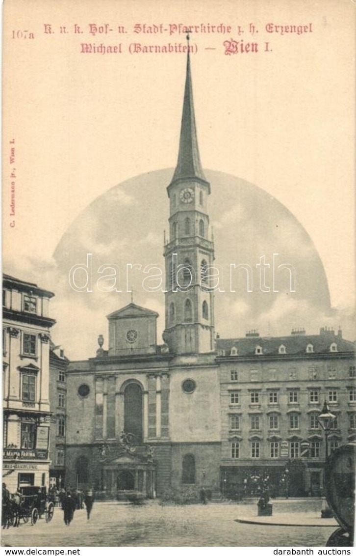 ** T1 Vienna, Wien I., K.u.K. Hof Und Stadtpfarrkirche Z. H. Erzengel Michael (Barnabiten) / Church, Shops - Ohne Zuordnung