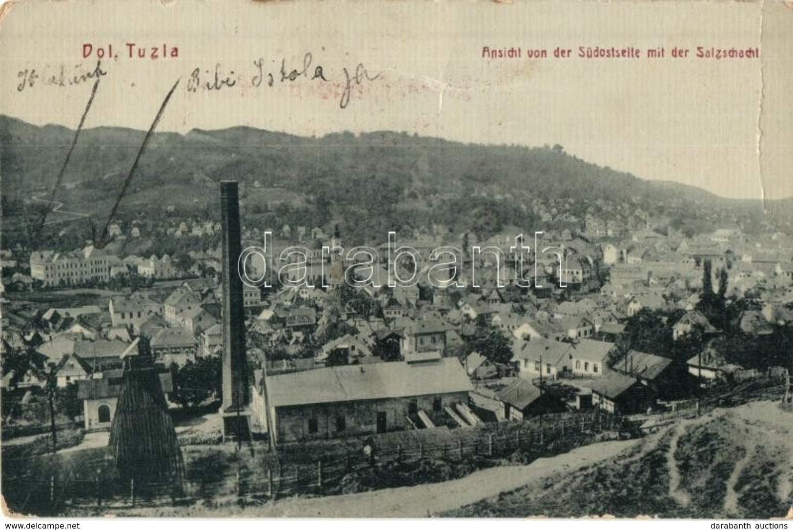 T3/T4 Dolnja Tuzla, Ansicht Von Der Südostseite Mit Der Salzschacht / Salt Mine, Adit. W. L. 4927. (EB) - Sin Clasificación
