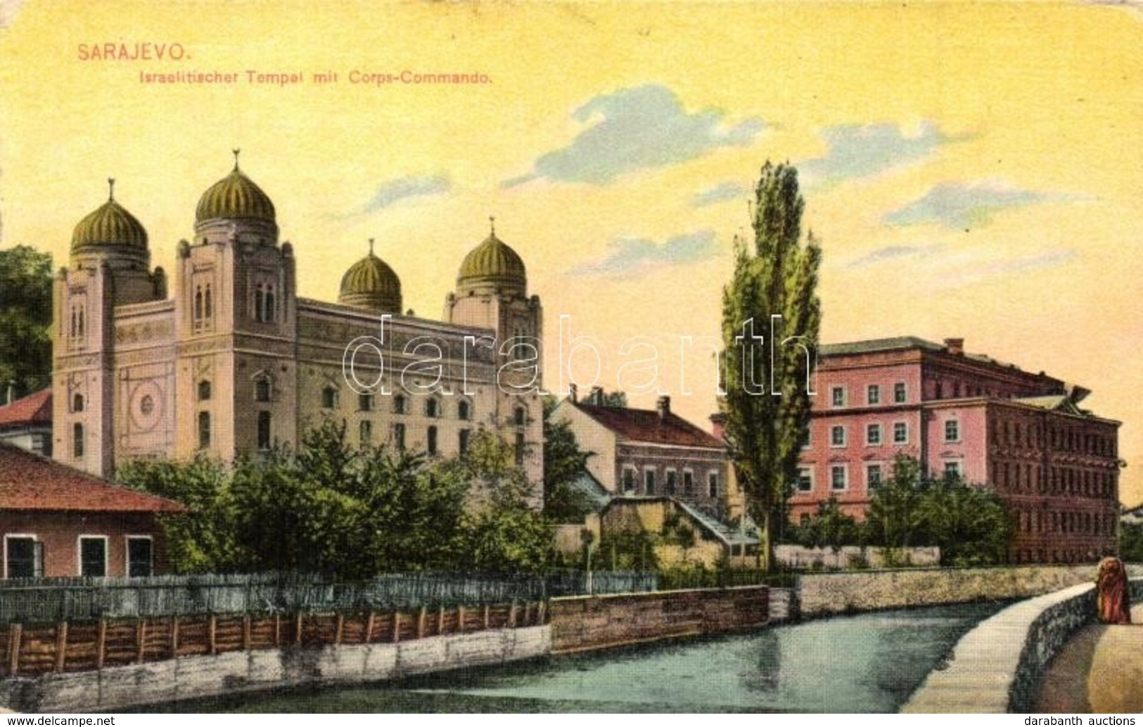 * T3 Sarajevo, Israelitischer Tempel Mit Corps-Commando / Synagogue With Army Headquarters  (Rb) - Sin Clasificación