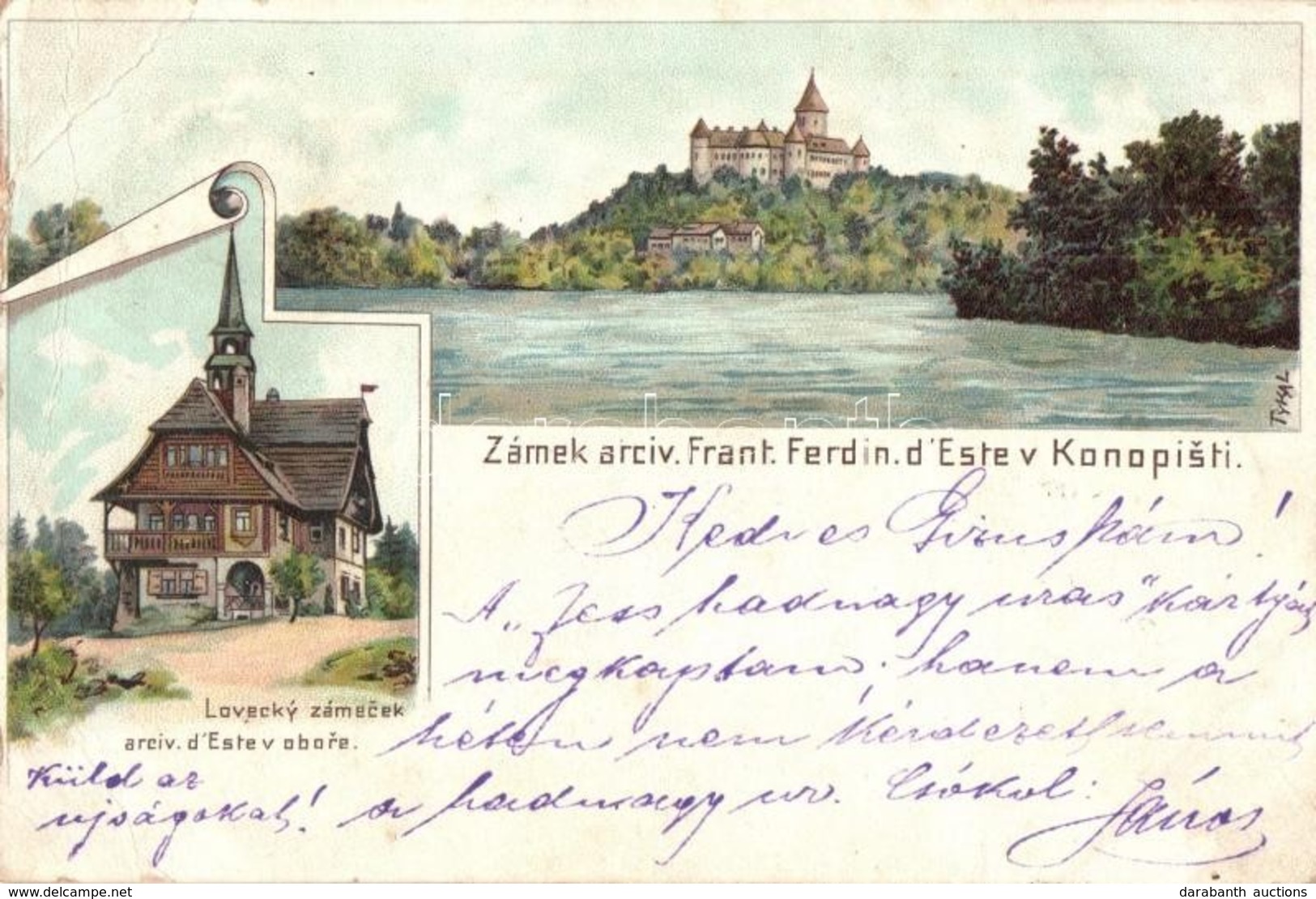 T3 1899 Benesov, Zámek Arciv. Frant. Ferdin. D'Este V Konopisti, Lovecky Zámecek Arciv. D'Este V Obore / Castle And Hunt - Ohne Zuordnung