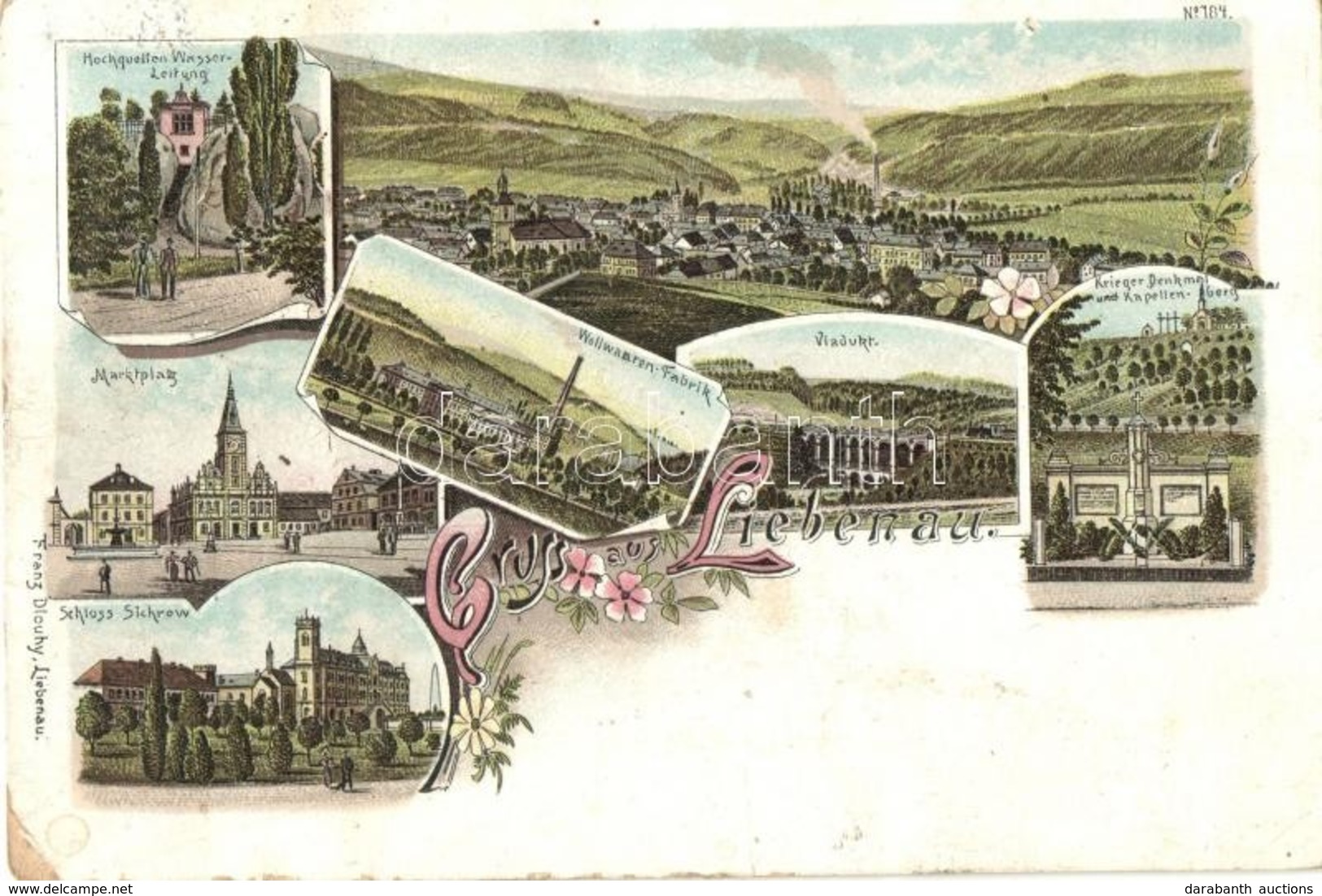 T3 1899 Hodkovice Nad Mohelkou, Liebenau; Hochquellen Wasserleitung, Viadukt, Marktplatz, Schloss Sichrow, Krieger Denkm - Sin Clasificación