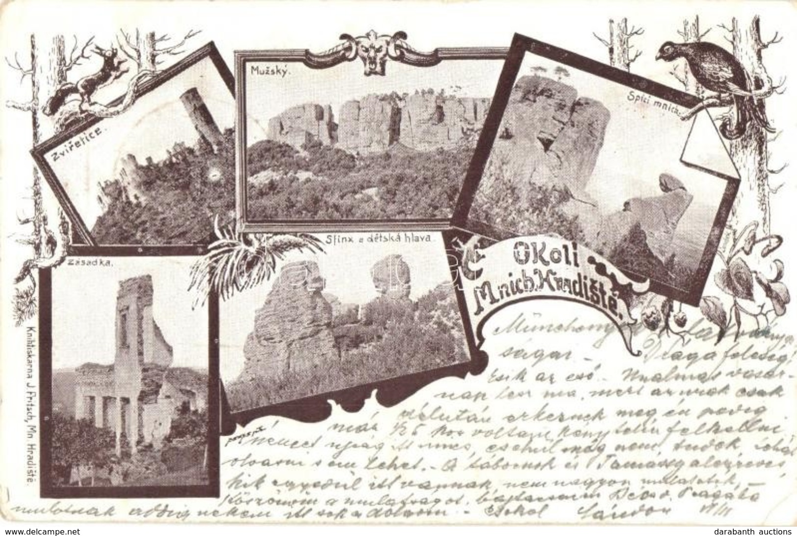 T2/T3 1899 Mnichovo Hradiste, Münchengrätz; Muzsky, Zviretice, Spíci Mnich., Sfinx A Detská Hlava, Zásadka / Castle, Mou - Non Classés