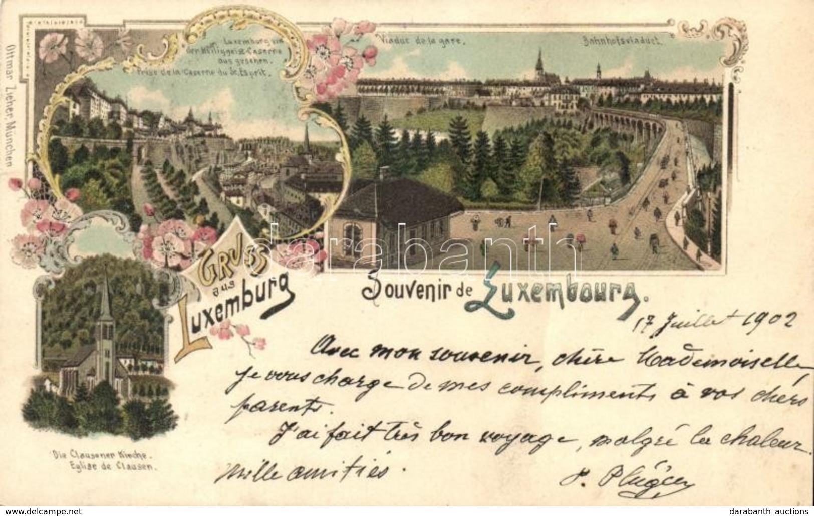 * T2 Luxembourg, Gruss Aus Luxemburg, Ottmar Zieher Floral Litho - Sin Clasificación