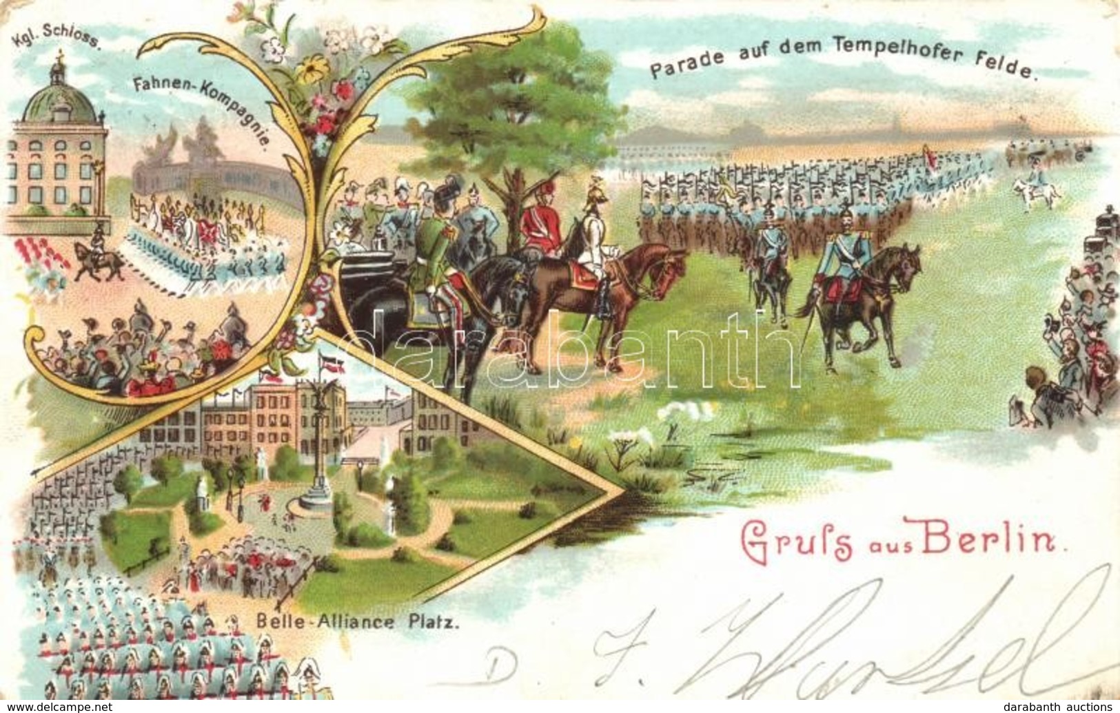 T2/T3 Berlin, Parade Auf Dem Tempelhofer Felde / Military Parade, Litho - Sin Clasificación