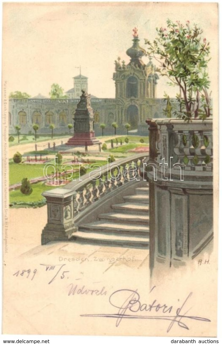 T2/T3 1899 Dresden, Zwingerhof, Meissner&Buch Künstler Postkarte Aus Dem Sachsenlande Serie III. No. 2. / Castle, Litho, - Ohne Zuordnung