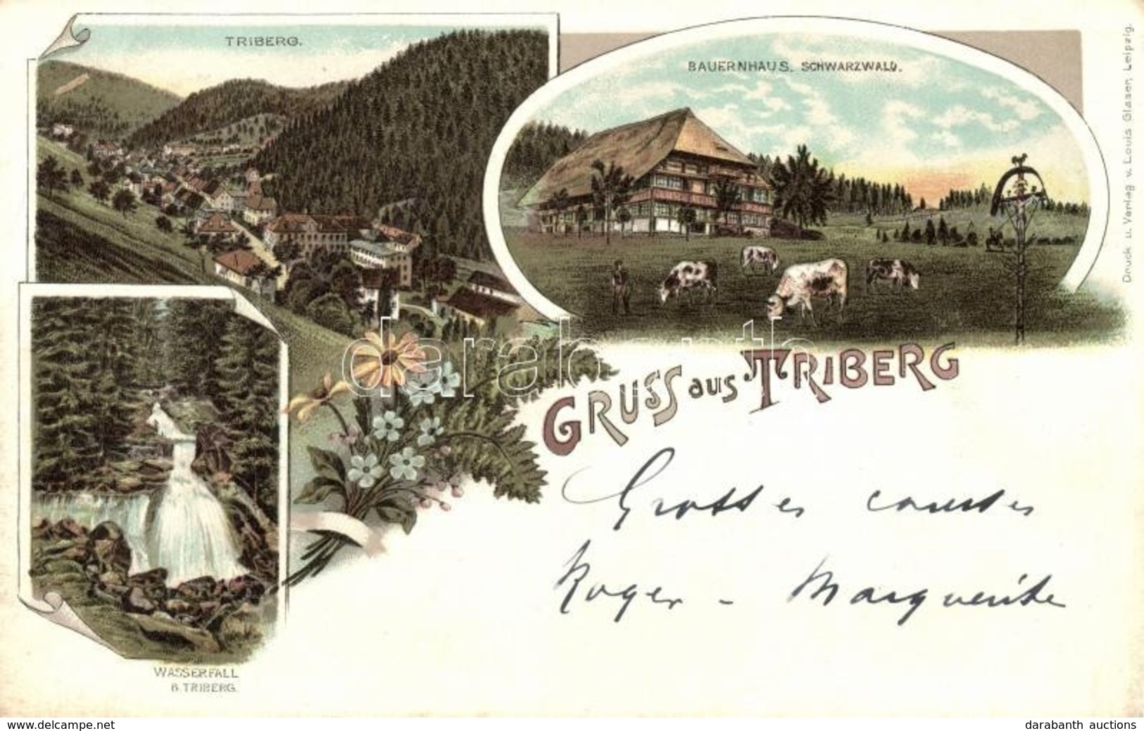 T2 Triberg, Bauernhaus, Floral Litho - Ohne Zuordnung