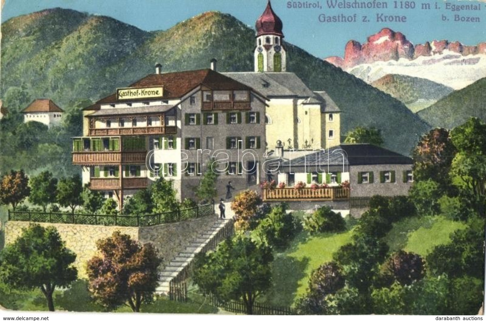 T2/T3 Nova Levante, Welschnofen (Südtirol); Gasthof Z. Krone. Verlag V. Lorenz Fränzl, Bozen / Inn, Guest House, Restaur - Sin Clasificación