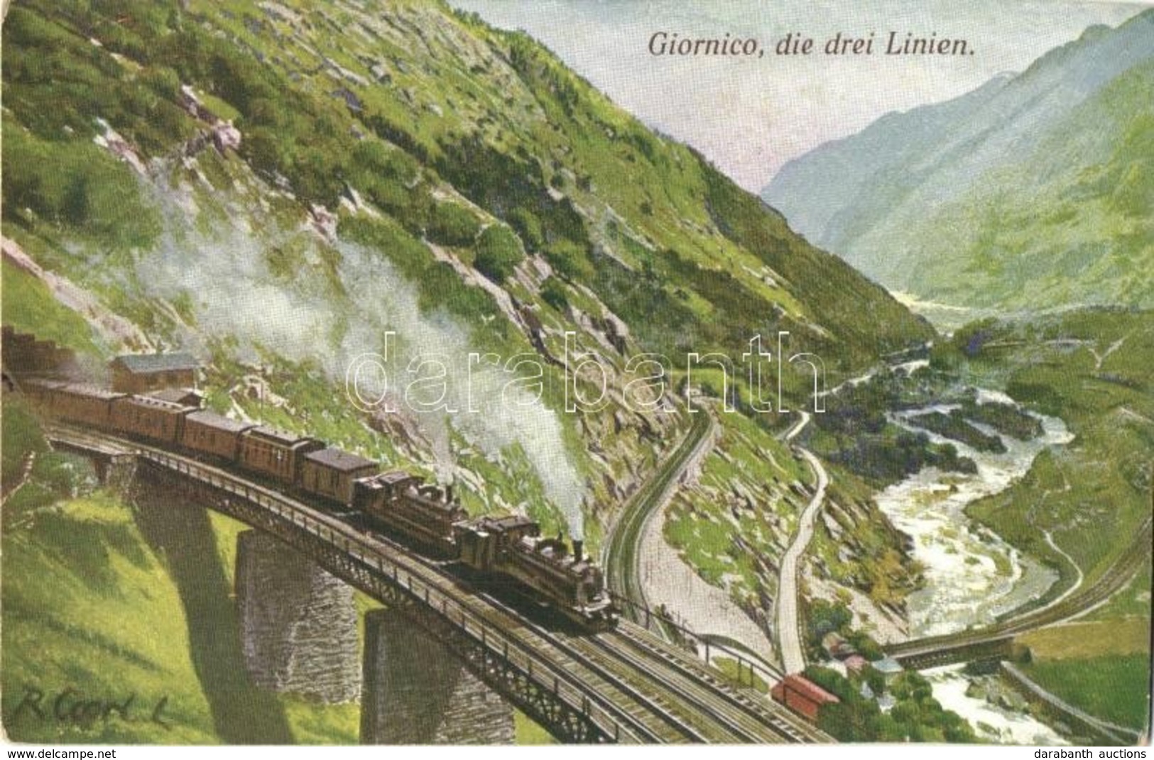 ** T2/T3 Giornico, Gotthardbahn, Die Drei Linien. Wanderer-Serie No. 7/9. / Ferrovia Del Gottardo / Gotthard Railway Via - Sin Clasificación