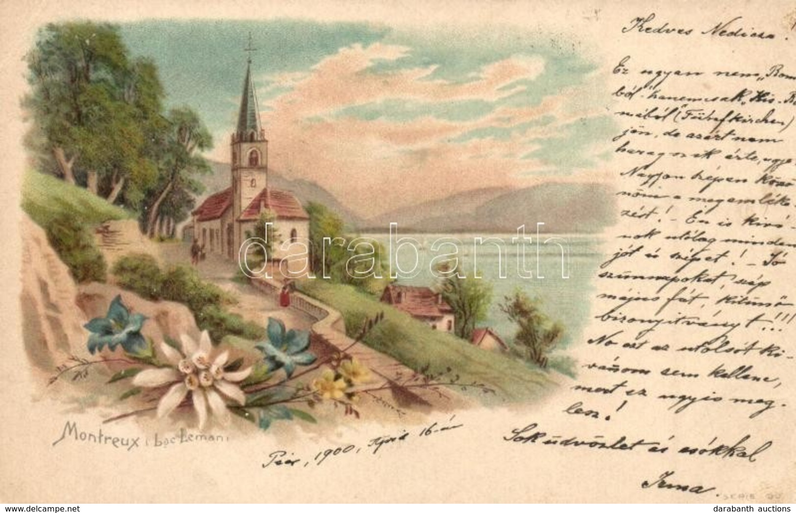 * T3 1900 Montreux, Lac Leman / Lake. Litho  (Rb) - Non Classés