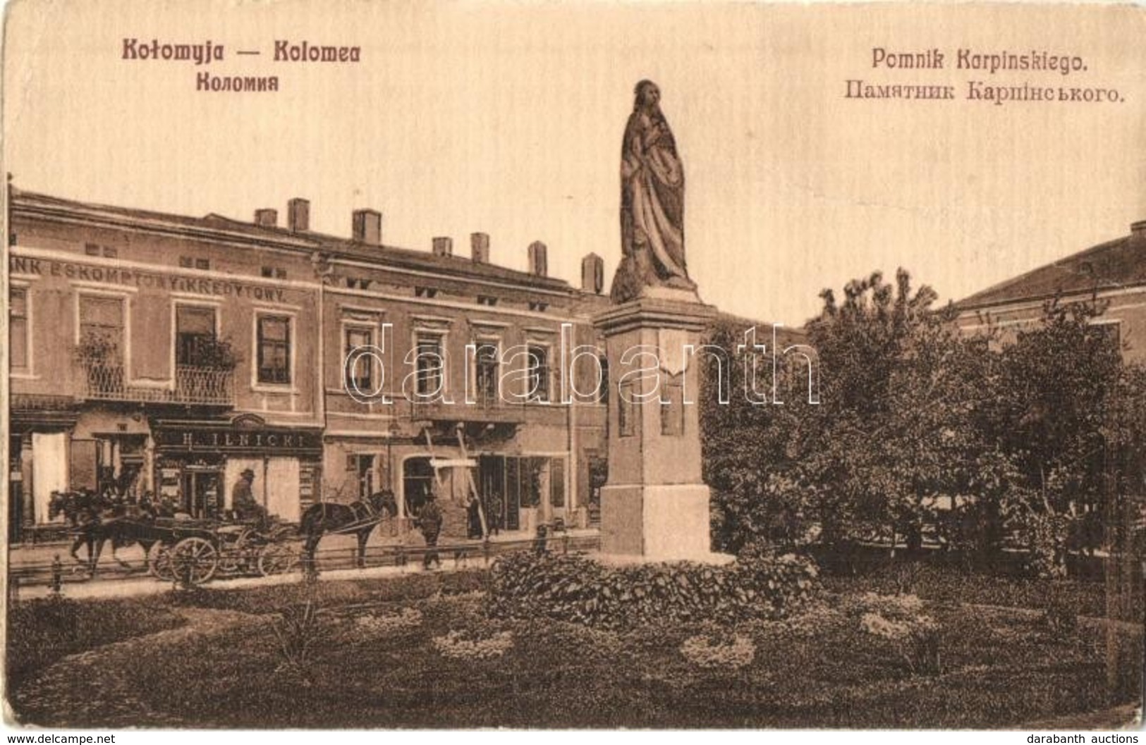 ** T3 Kolomyja, Kolomea; Pomnik Karpinskiego / Monument, Bank (fa) - Sin Clasificación