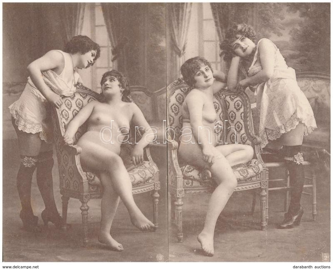 ** 2 French Vintage Erotic Nude Ladies - Sin Clasificación