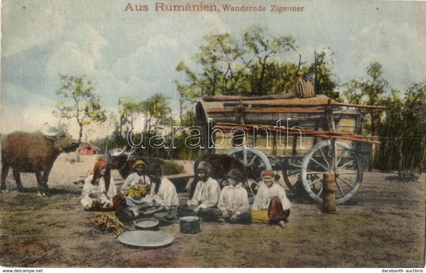 ** T2/T3 Wandernde Zigeuner Aus Rumänien. Verlag Ad. Maier & D. Stern In Bukarest / Vándor Cigányok Tábora, Folklór / Wa - Sin Clasificación