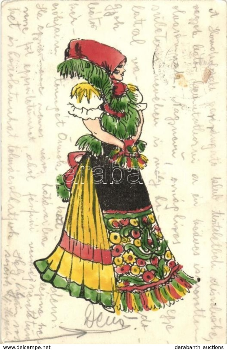 T2/T3 Hungarian Traditional Costume Folklore Art Postcard (EK) - Ohne Zuordnung