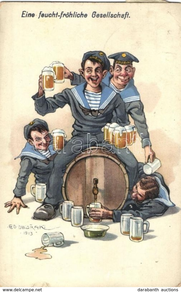 T2/T3 Eine Feucht-fröhliche Gesellschaft / K.u.K. Kriegsmarine Drunk Mariners Humour Art Postcard. C. Fano 7. 1914/15. S - Unclassified