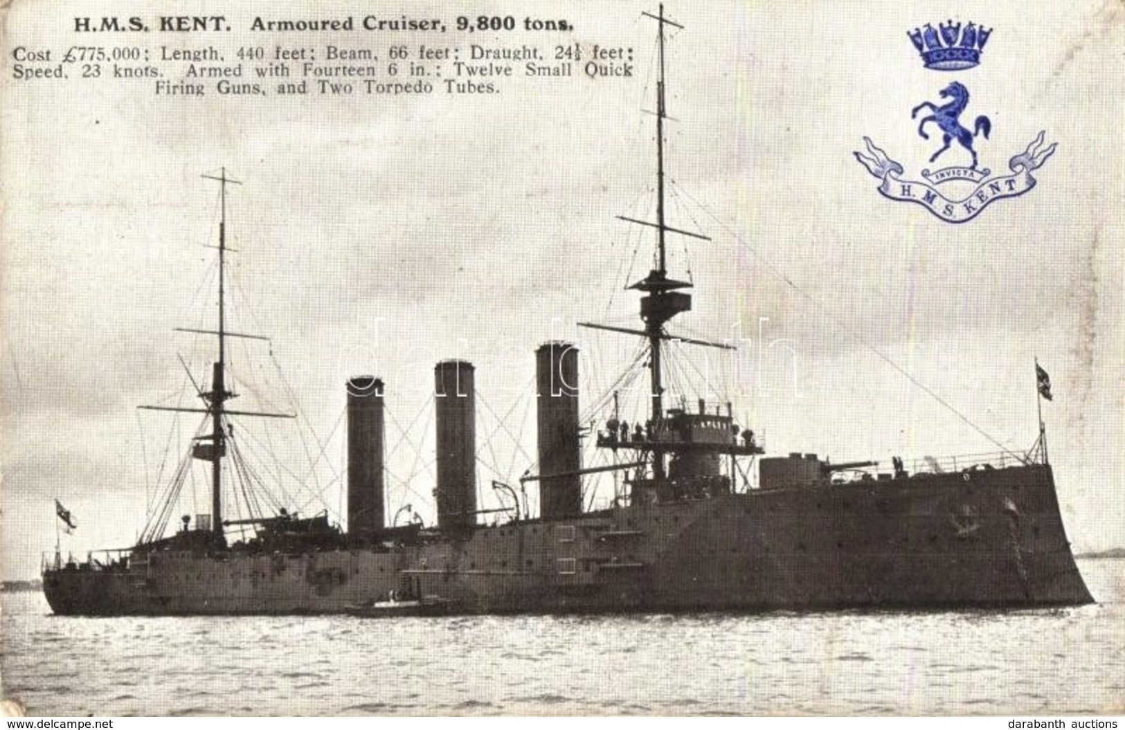 ** T3 HMS Kent, British Royal Navy Armoured Cruiser (fa) - Unclassified