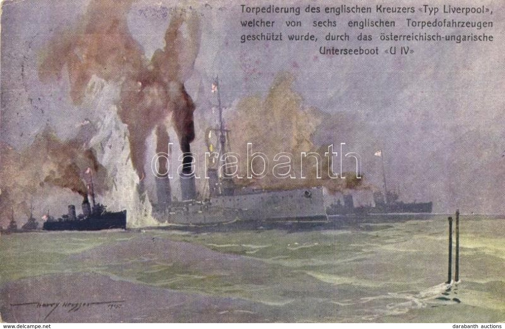 T2/T3 Torpedierung Des Englischen Kreuzers 'Typ Liverpool' Welcher Von Sechs Englischen Torpedofahrzeugen Geschütz Wurde - Unclassified