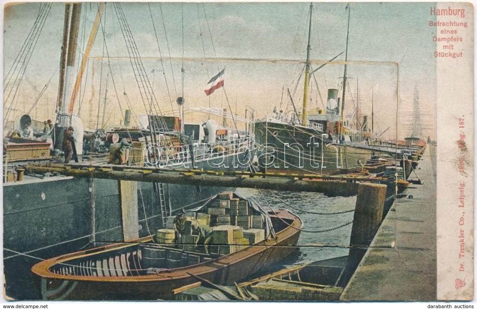 * T3 Hamburg, Befrachtung Eines Dampfers Mit Stückgut / Leporellocard With German Ships Inside - Sin Clasificación