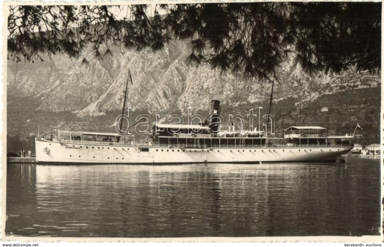 * T2/T3 1934 SS Ljubljana (ex Salona) Személyszállító Hajó Kotorban / Hungarian Passenger Ship. Adria Photo (EK) - Unclassified